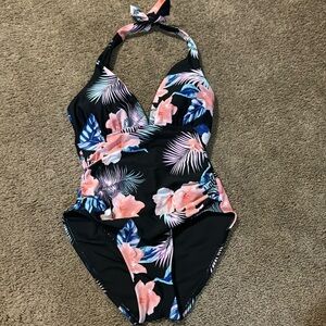 DKNY Floral one piece bathing suit
